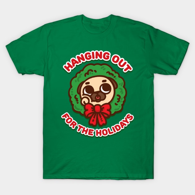 Hanging Holiday Puglie T-Shirt by Puglie Pug 